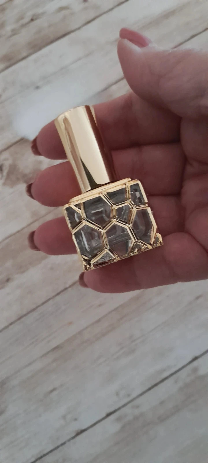 Atomizador para bolso, dorado con piedras de cristal – photo 3